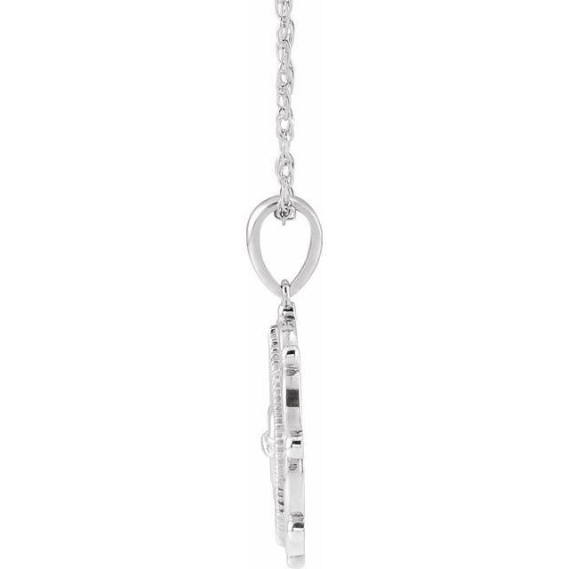 Sterling Silver Sacred Heart 16" Necklace