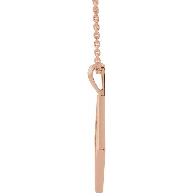 14K Rose Ornate Pierced Cross 16-18" Necklace