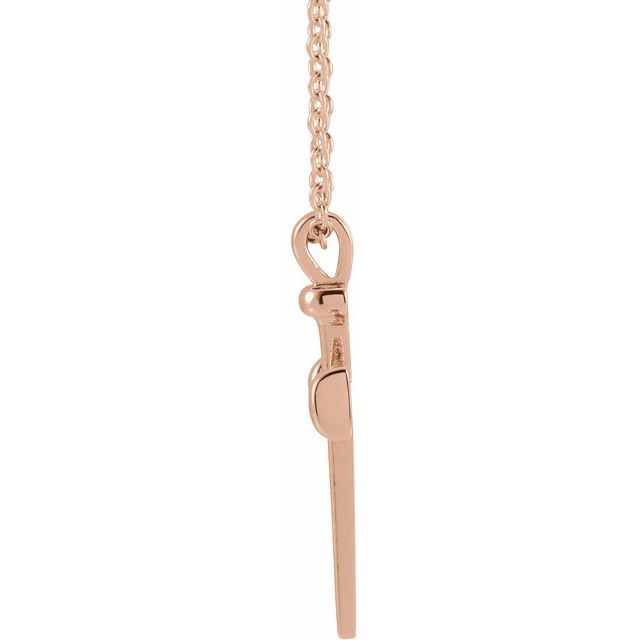 14K Rose Nail Cross 18" Necklace
