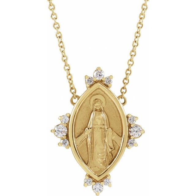 14K Yellow 1/5 CTW Natural Diamond Miraculous 16" Necklace