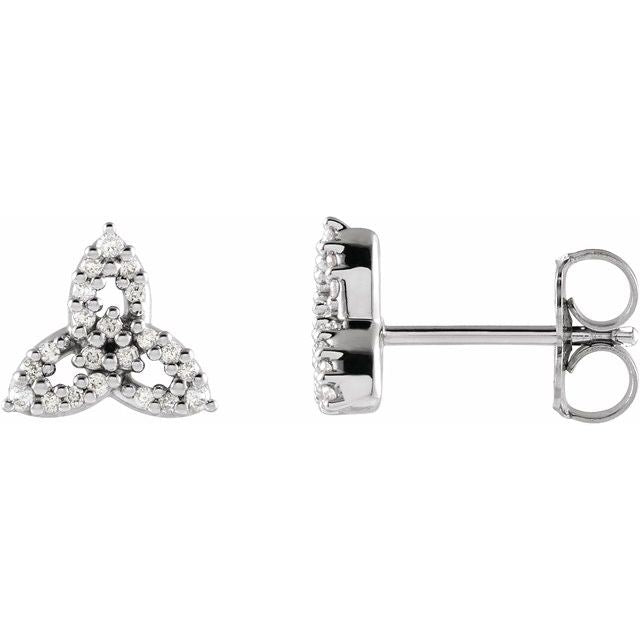 Sterling Silver 1/10 CTW Natural Diamond Celtic-Inspired Trinity Earrings