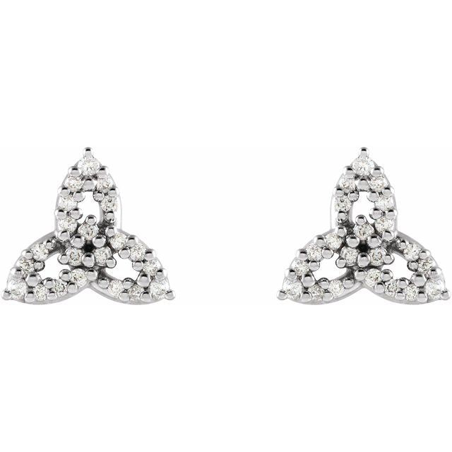 Sterling Silver 1/10 CTW Natural Diamond Celtic-Inspired Trinity Earrings