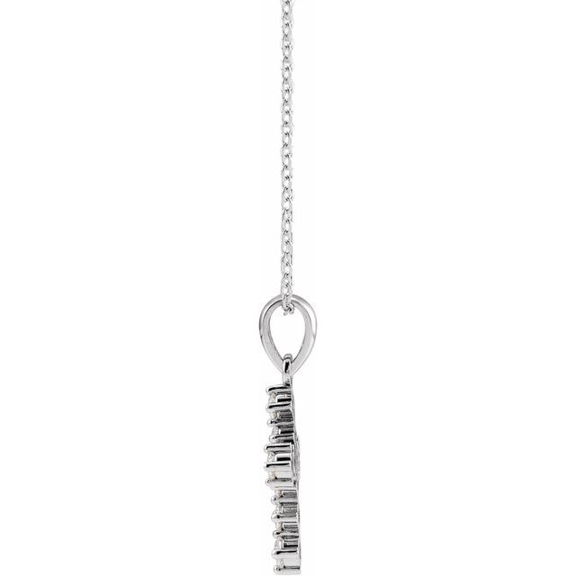 Platinum 3/8 CTW Natural Diamond Cross 16-18" Necklace