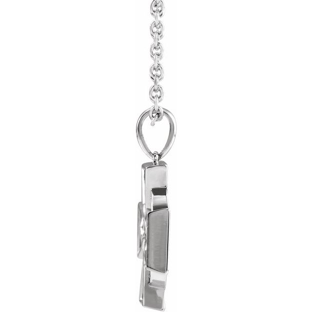 Platinum Celtic-Inspired Cross 20" Necklace