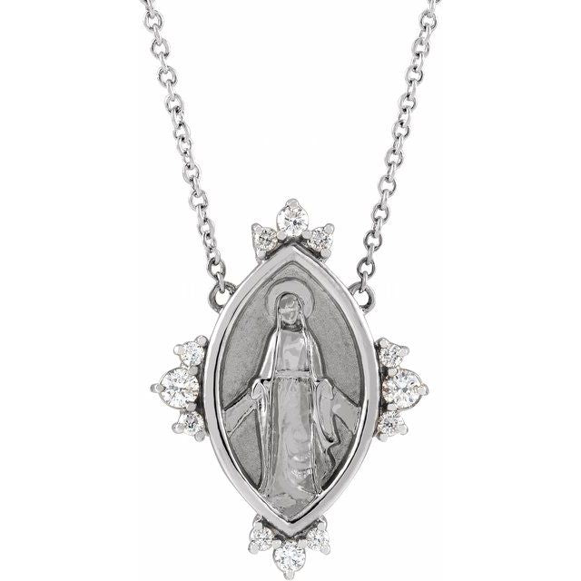 14K White 1/5 CTW Natural Diamond Miraculous 16" Necklace