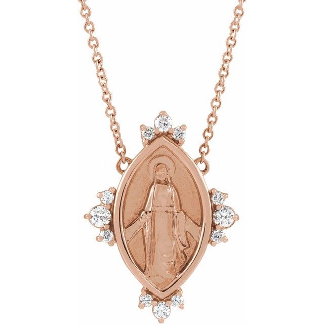 14K Rose 1/5 CTW Natural Diamond Miraculous 16" Necklace