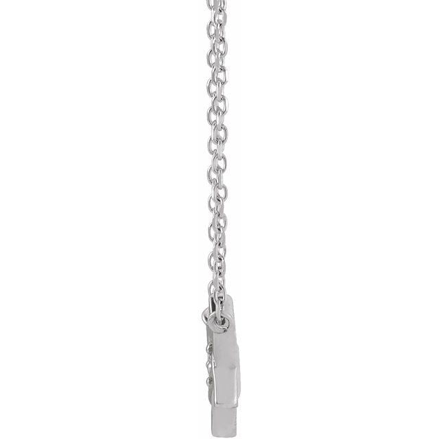 Platinum .03 CT Natural Diamond Star of David 16" Necklace