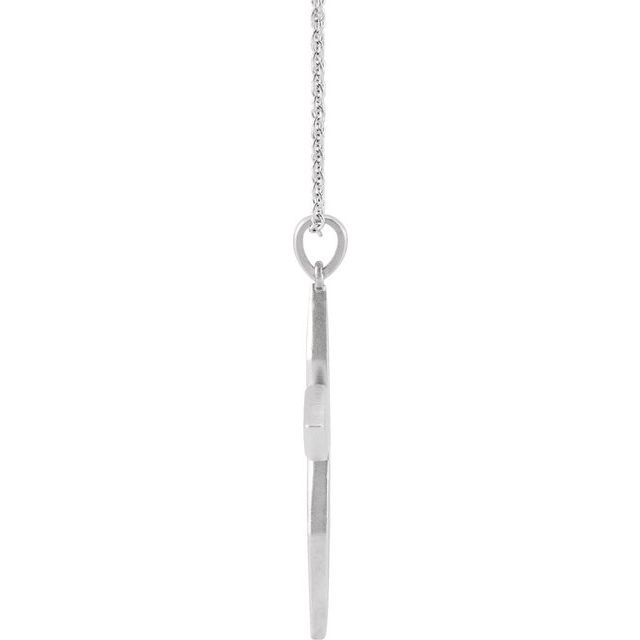 14K White .08 CTW Natural Diamond Cross 16-18" Necklace