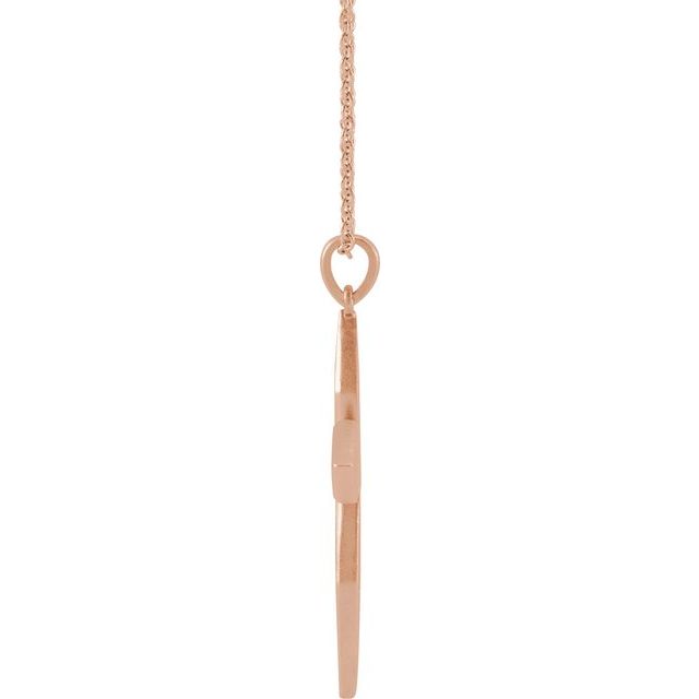 14K Rose .08 CTW Natural Diamond Cross 16-18" Necklace