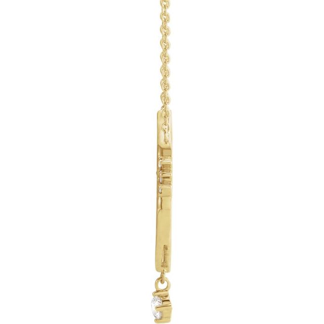 14K Yellow .08 CTW Natural Diamond Miraculous Mary 16" Necklace