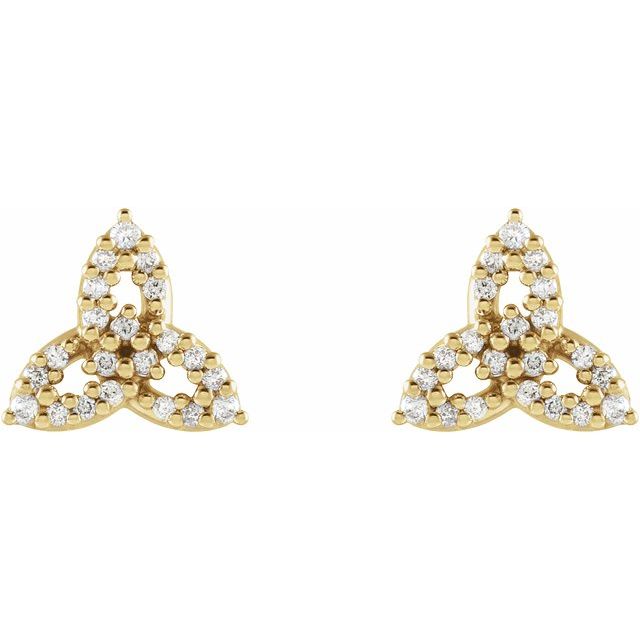 14K Yellow 1/10 CTW Natural Diamond Celtic-Inspired Trinity Earrings