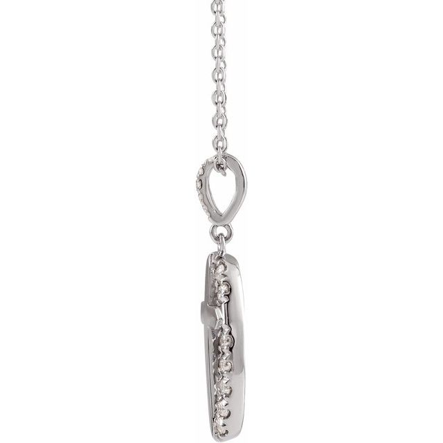 Platinum 1/5 CTW Natural Diamond Halo-Style Cross 16-18" Necklace