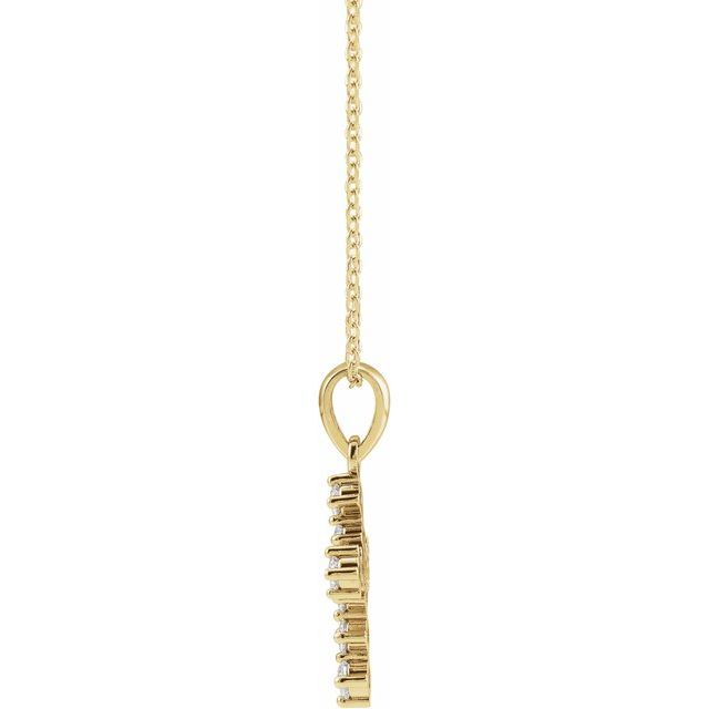 14K Yellow 3/8 CTW Natural Diamond Cross 16-18" Necklace