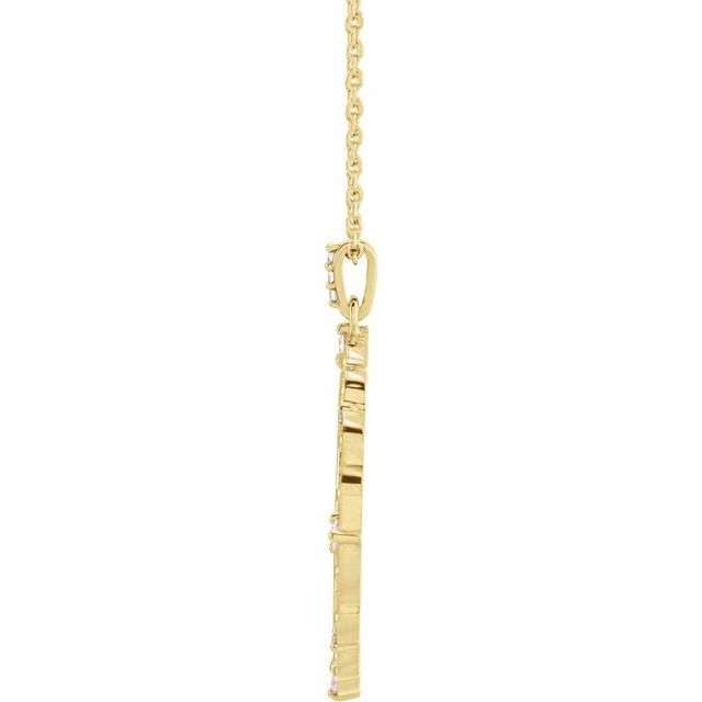 14K Yellow 1/6 CTW Natural Diamond Guardian Angel 16-18" Necklace