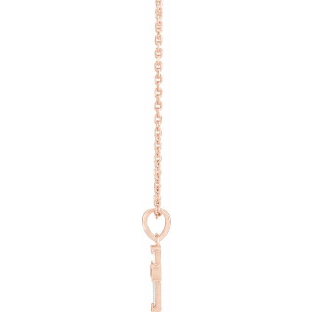 14K Rose 1/10 CTW Natural Diamond Cross 16-18" Necklace