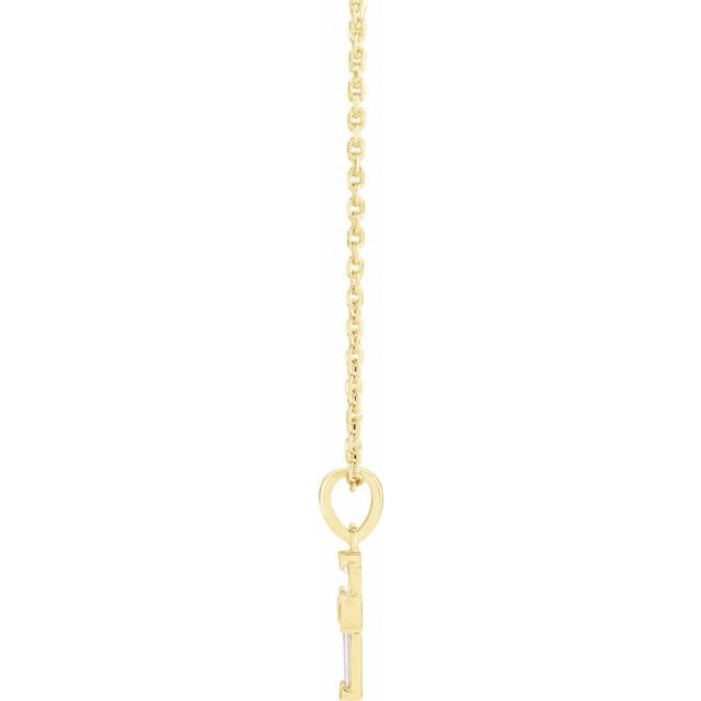 14K Yellow 1/10 CTW Natural Diamond Cross 16-18" Necklace