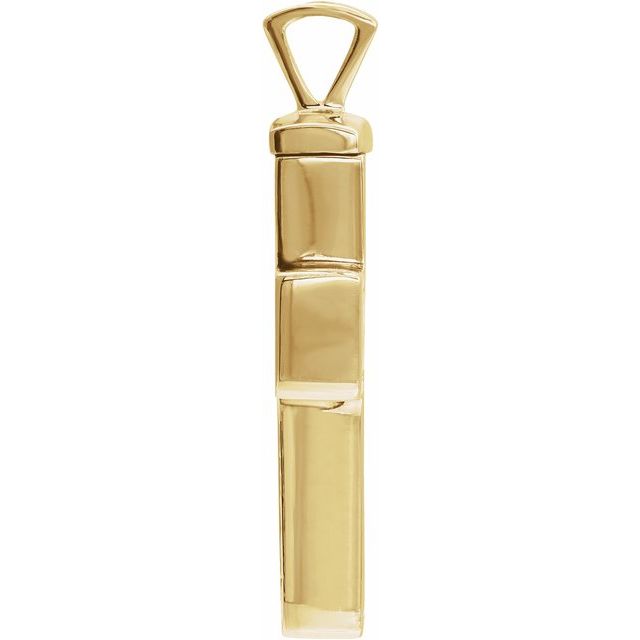 10K Yellow 26x16.5 mm Cross Ash Holder Pendant