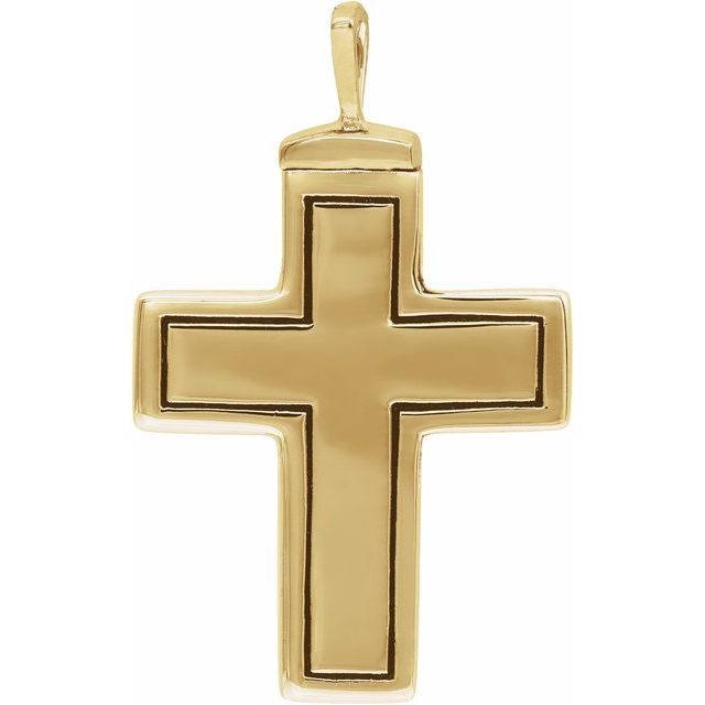 10K Yellow 26x16.5 mm Cross Ash Holder Pendant