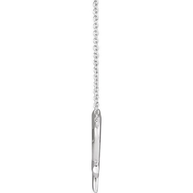 Sterling Silver Cross & Open Heart 16" Necklace