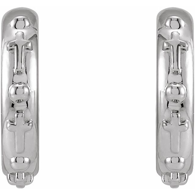 Sterling Silver Rosary Hoop Earrings