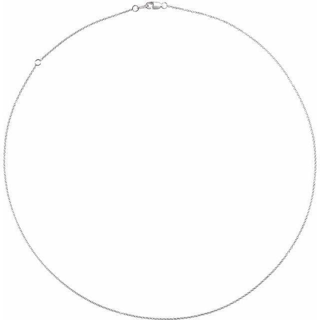 Sterling Silver  1.3 mm Adjustable Cable 16-18" Chain