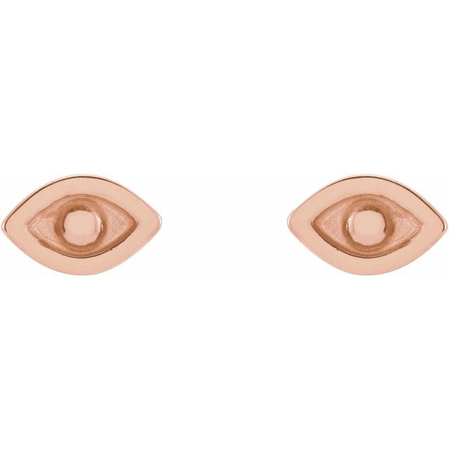 14K Rose Evil Eye Earrings