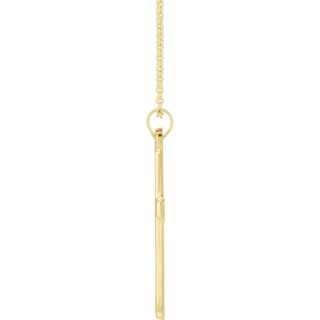 14K Yellow Cross 18" Necklace