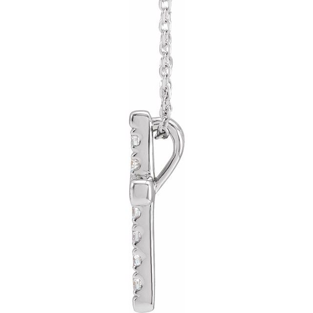 Platinum 1/5 CTW Natural Diamond French-Set Cross 16-18" Necklace