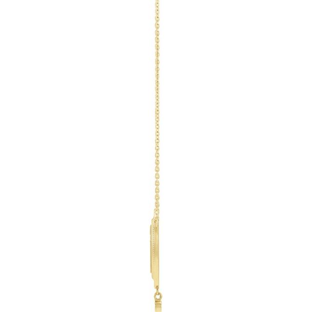 14K Yellow .015 CT Natural Diamond Rosary Cross 18" Necklace