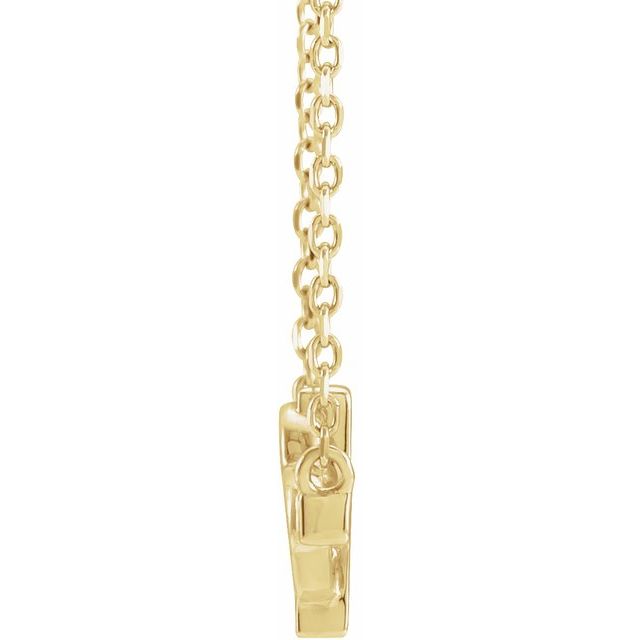 14K Yellow Sideways Cross & Heart 18" Necklace