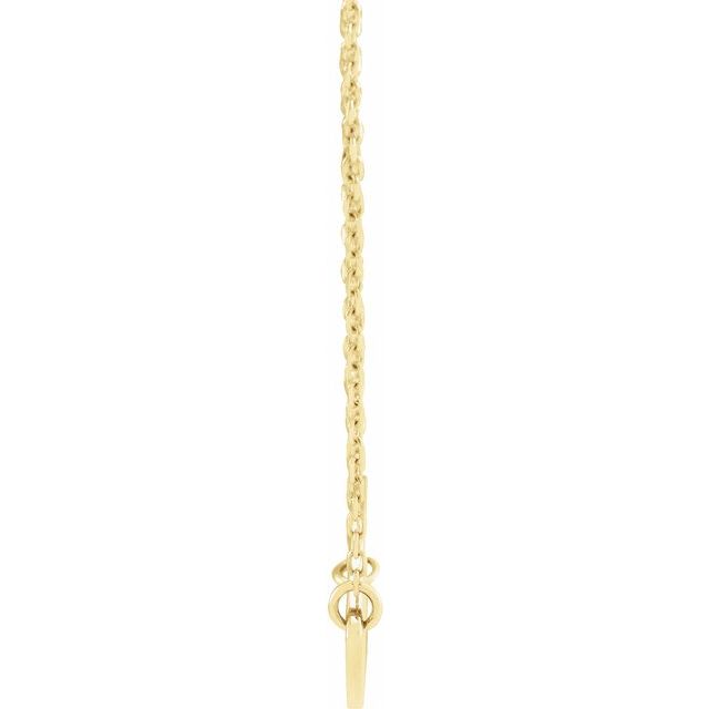 14K Yellow Sideways Heart with Pierced Cross 18" Necklace