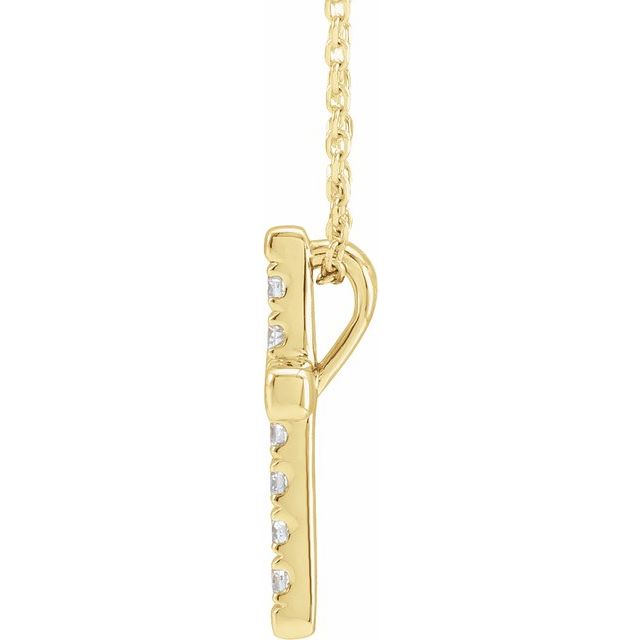 14K Yellow 1/5 CTW Natural Diamond French-Set Cross 16-18" Necklace