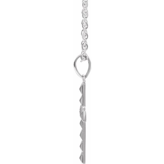 Sterling Silver Pyramid Cross 20" Necklace