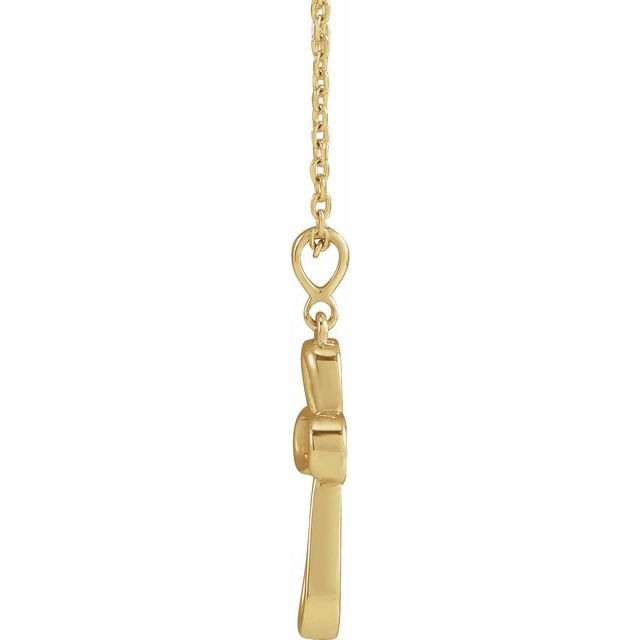 14K Yellow Knotted Cross 16-18" Necklace