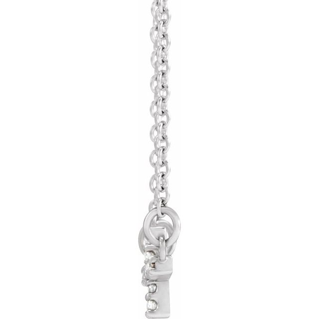 Platinum .05 CTW Natural Diamond Sideways Cross 16-18" Necklace