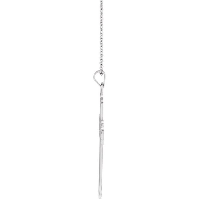 14K White Cross 18" Necklace