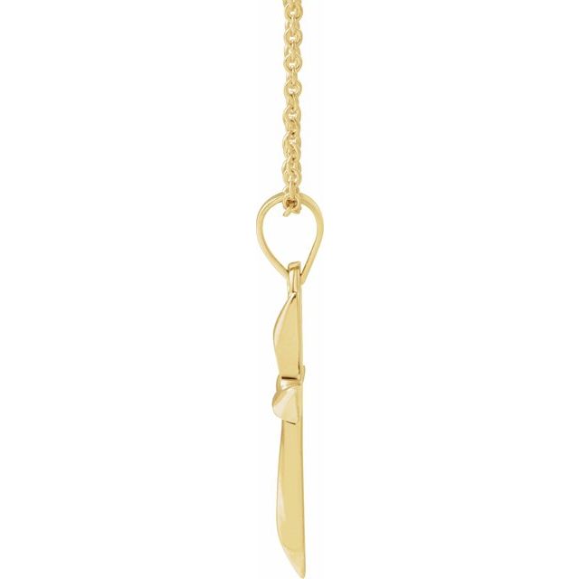 14K Yellow Cross 18" Necklace