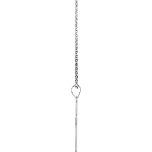 14K White 18x12 mm Cross 18" Necklace