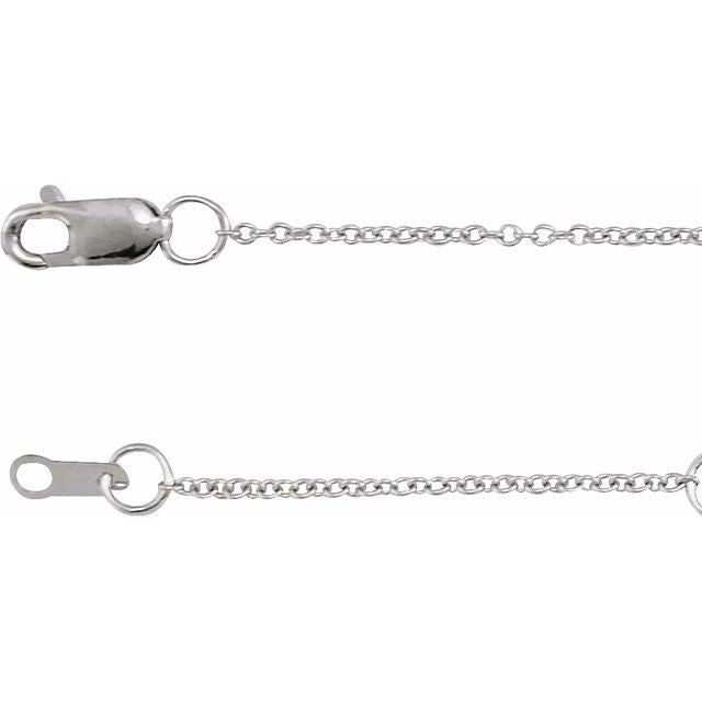 Sterling Silver  1.3 mm Adjustable Cable 16-18" Chain