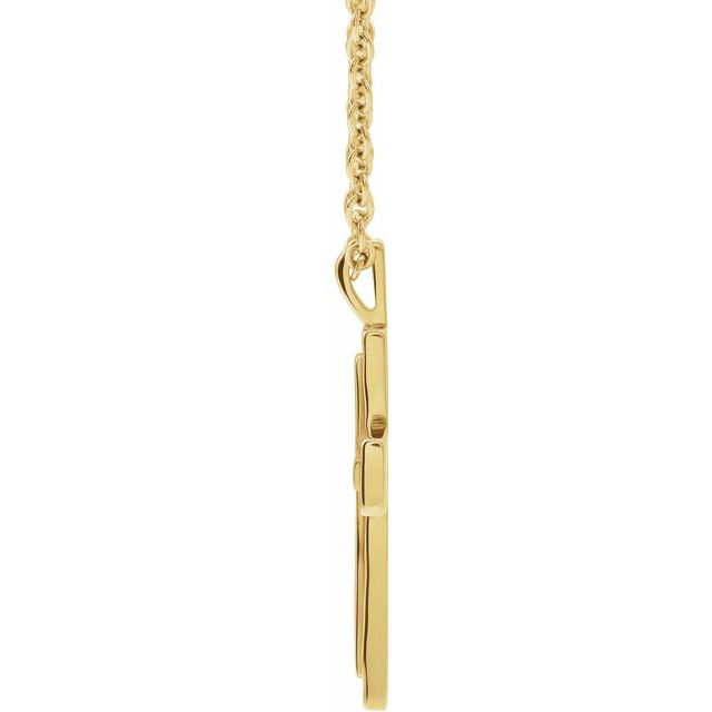 14K Yellow Textured Cross 18" Necklace