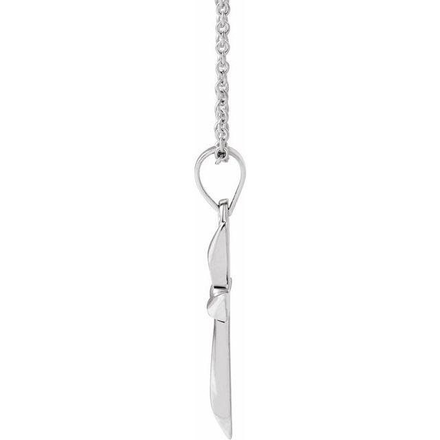 14K White Cross 18" Necklace
