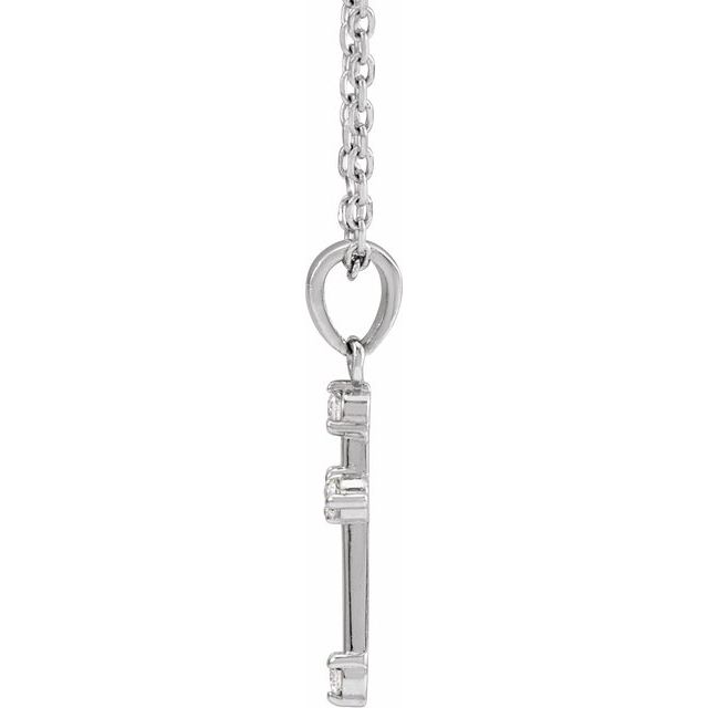Platinum .07 CTW Natural Diamond Cross 16-18" Necklace