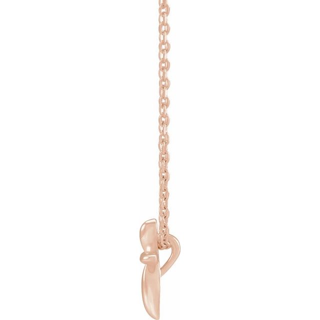 14K Rose 10x7.72 mm Cross 16-18" Necklace