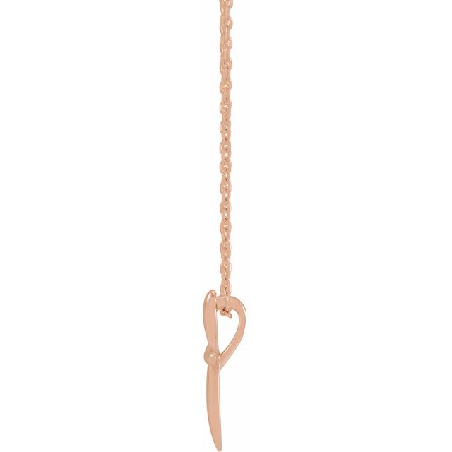 14K Rose 14.65x11.2 mm Cross 16-18" Necklace