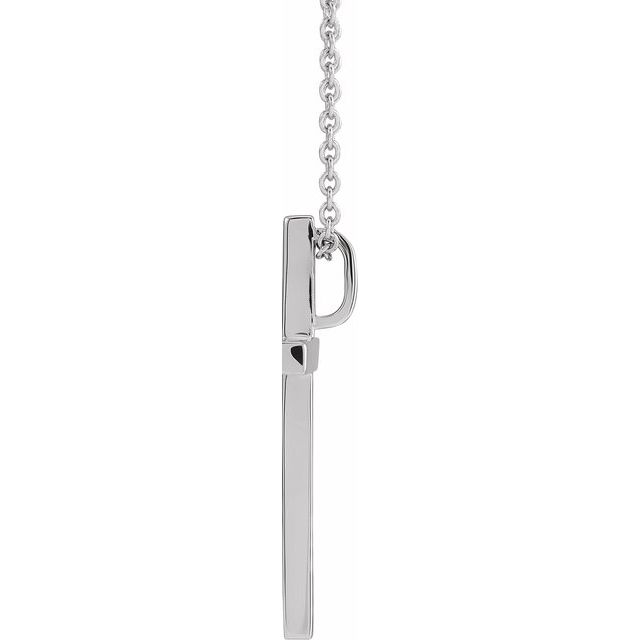 14K White 21.7x13.5 mm Cross 18" Necklace