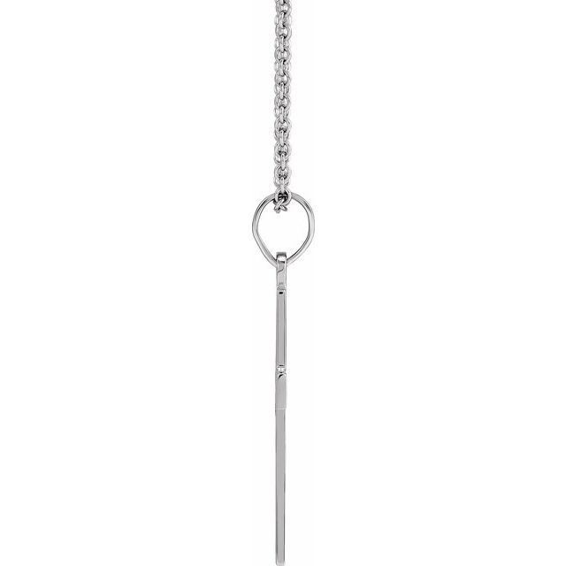 14K White .01 CT Natural Diamond Cross 18" Necklace
