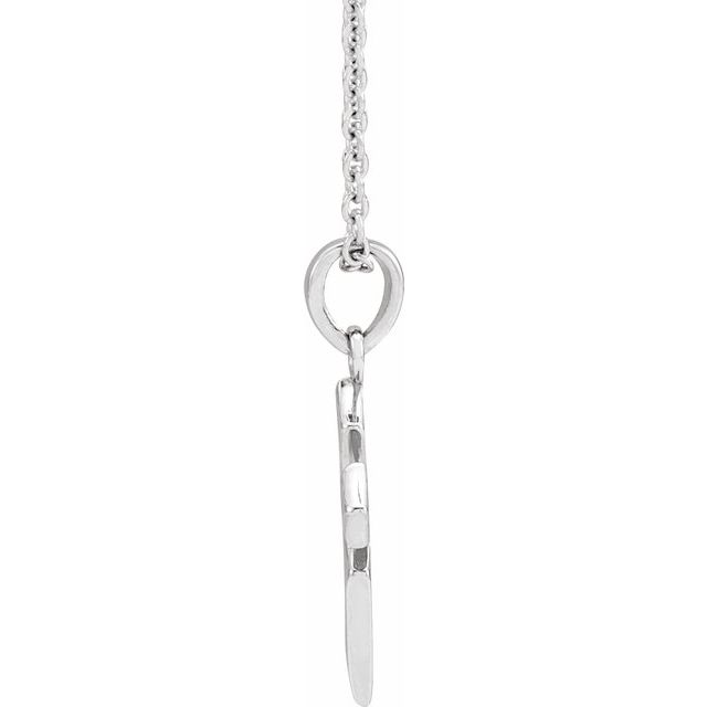 Sterling Silver 18.3x9 mm Cross 16-18" Necklace