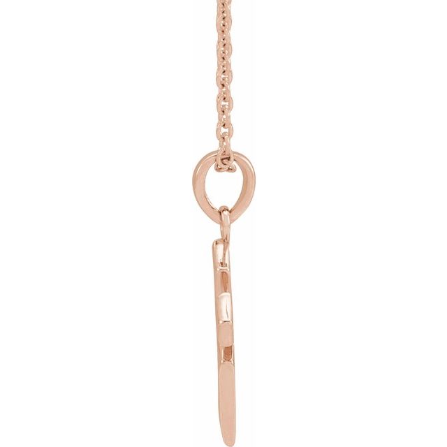 14K Rose 18.3x9 mm Cross 16-18" Necklace