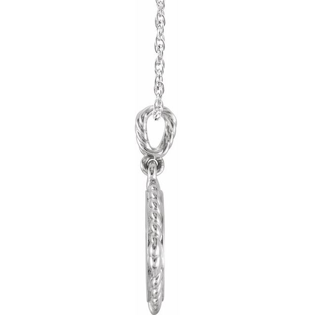 14K White .04 CTW Natural Diamond Cross Rope 16-18" Necklace