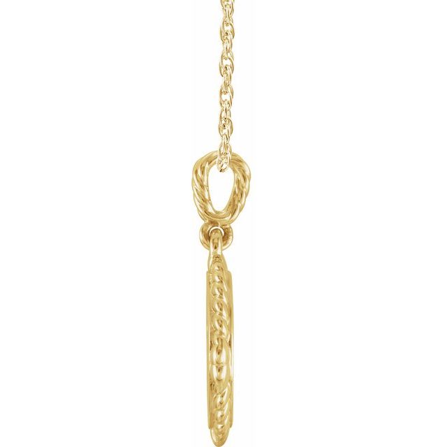 14K Yellow .04 CTW Natural Diamond Cross Rope 16-18" Necklace